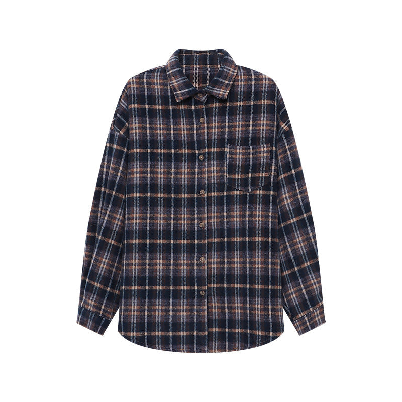 Damen Karierte Freizeitjacke Weiches Futter -Weiß Eveloria