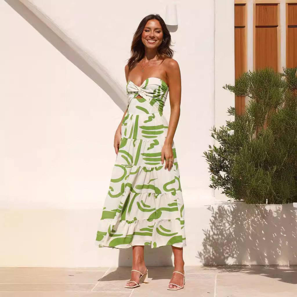 Damen Maxikleid Modern Drapierungen Lässiger Schnitt Eveloria