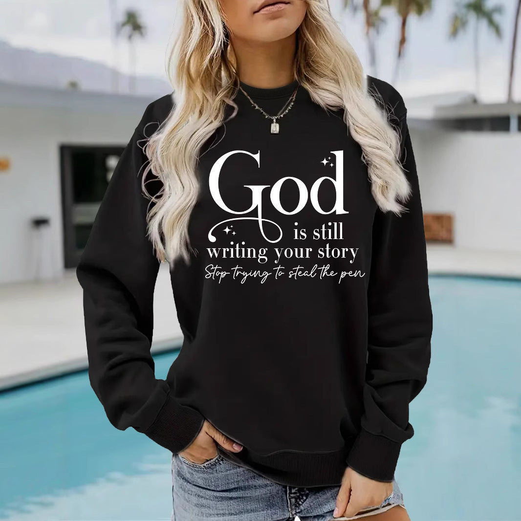 Damen Sweatshirt Inspirierender Schriftzug Grau - Eveloria
