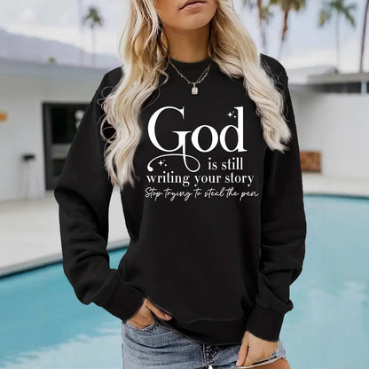 Damen Sweatshirt Inspirierender Schriftzug Grau - Eveloria