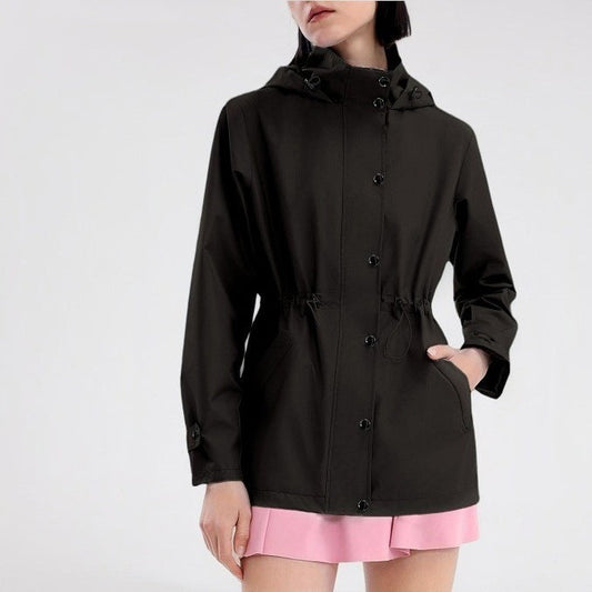 Damen Übergangsjacke Verstellbarer Taillenzug Praktische Taschen - Eveloria
