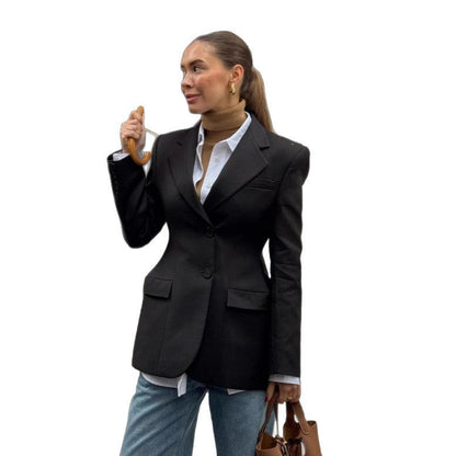 Damen Oversized Blazer Modischer Schnitt Eveloria