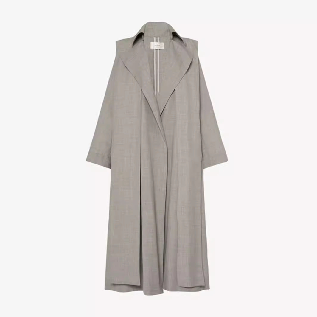 Damen Oversize Trenchcoat Lang Eveloria Breiter Kragen