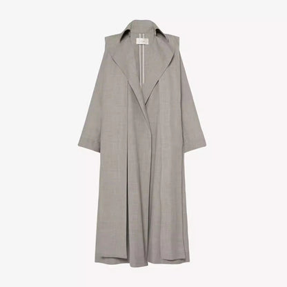 Damen Oversize Trenchcoat Lang Eveloria Breiter Kragen