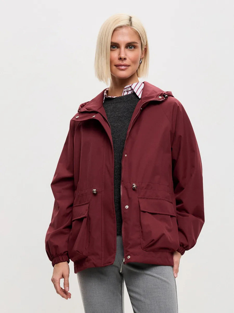 Damen Funktionsjacke mit Kapuze und verstellbarem Bund Eveloria