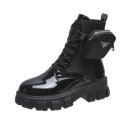 Damen Stiefel Heidi-Mode mit Taschen-Option und auffälliger Sohle