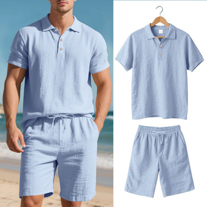 Eveloria Damen Kurzärmliges Poloshirt Strandanzug Shorts Set