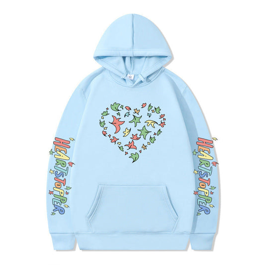 Damen Kapuzenpullover Herz- und Blattmotiv Eveloria - Eveloria