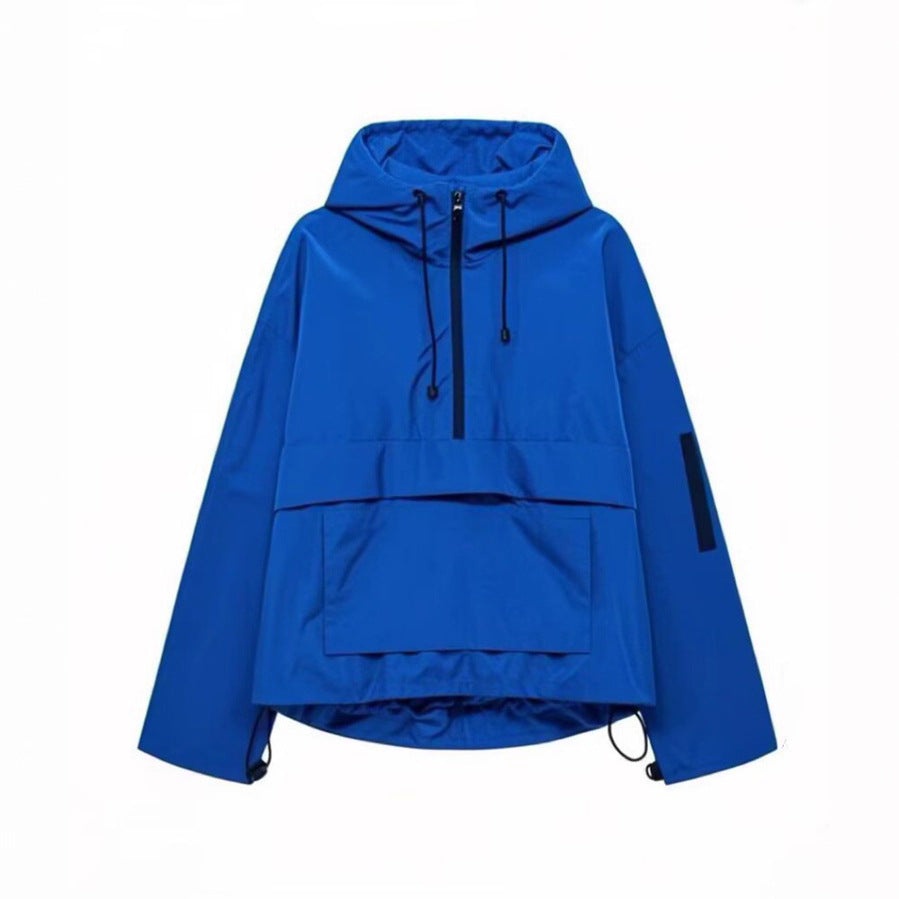 Damen Windjacke Funktionale Kapuzenjacke mit Kängurutasche