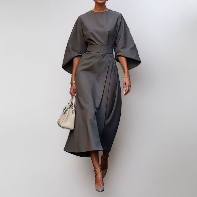 Damen Maxikleid Lässiger Schnitt Voluminöse Ärmel Eveloria