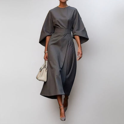 Damen Maxikleid Lässiger Schnitt Voluminöse Ärmel Eveloria