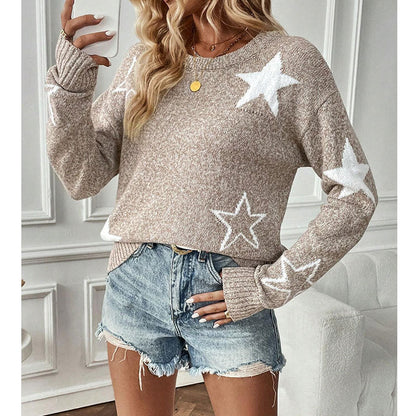 Damen Strickpullover Sternenmuster Eveloria - Eveloria