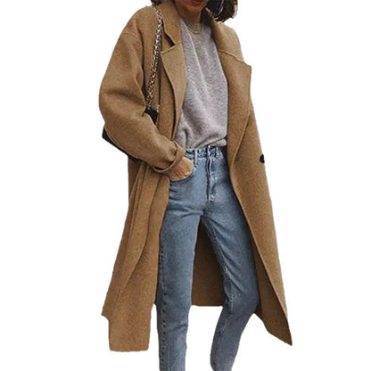 Damen Wollmantel Oversized Klassisches Design