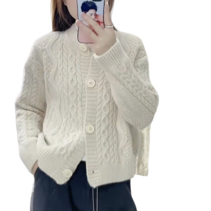 Damen Strickjacke Zopfmuster Kuschelig Eveloria