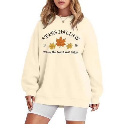 Damen Sweatshirt Weites Design Herbstmotiv Eveloria