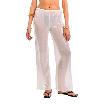 Damen Pailletten-Hose Chiffon Weit Eveloria