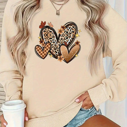 Damen Sweatshirt Herzmotive Eveloria