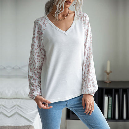 Damen Langarmshirt V-Ausschnitt Strukturierte Ärmel Details Eveloria