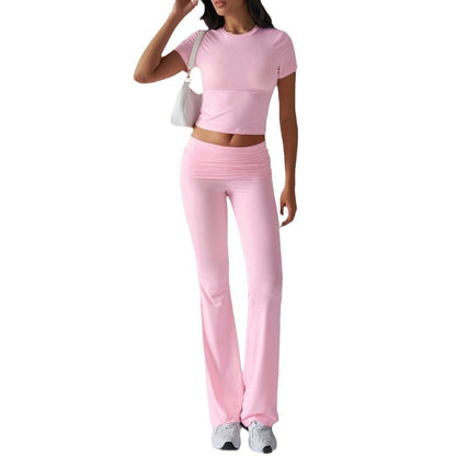 Damen Sportset Figurbetonter Flare Leggings Eveloria