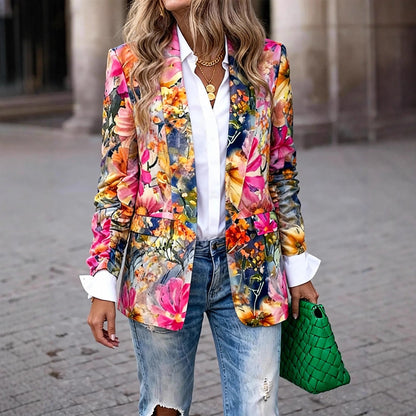 Damen Blazer Florales Design Moderner Schnitt Eveloria - Eveloria