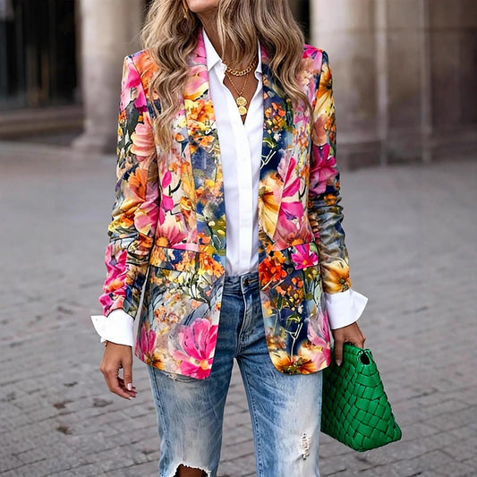 Damen Blazer Florales Design Moderner Schnitt Eveloria - Eveloria