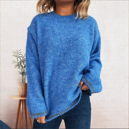 Damen Strickpullover Weich Lässig Beige