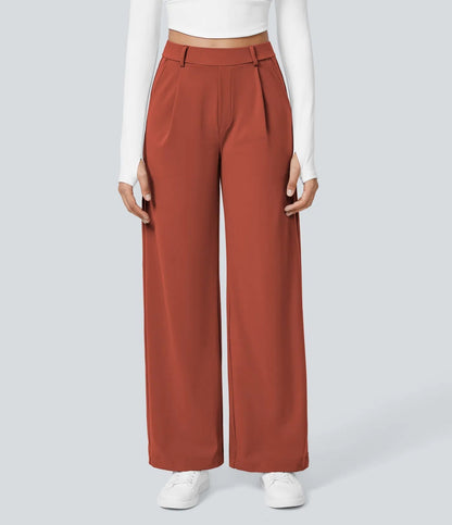 Damen Palazzo-Hose Weit Geschnitten Falten Elegant Eveloria