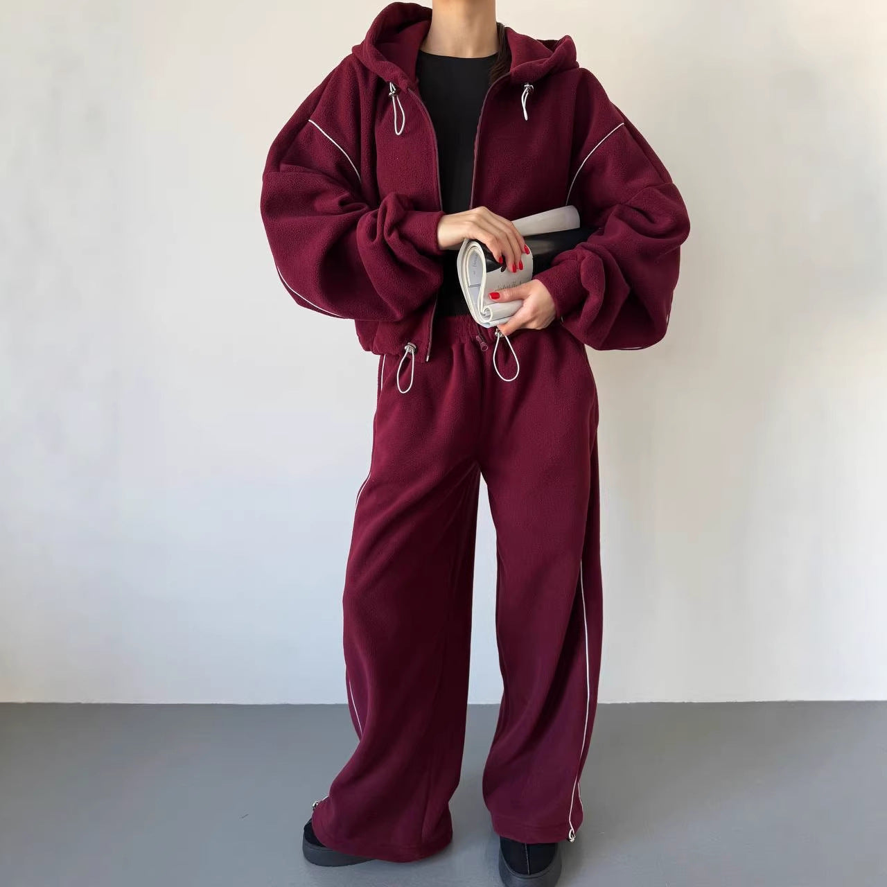Damen Fleece-Hoodie Jogginghose Set Eveloria