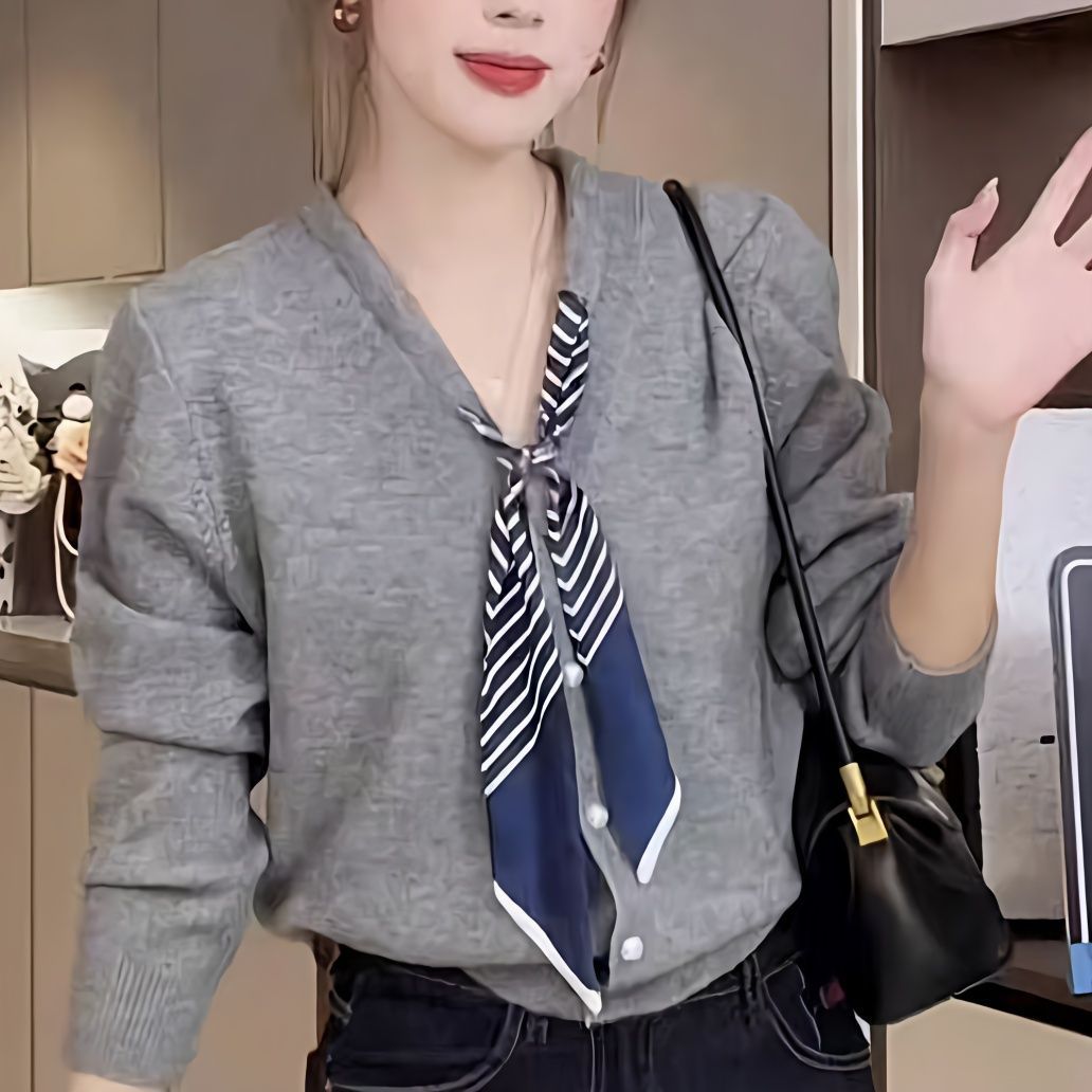 Damen Pullover mit Halstuch Elegant Eveloria - Eveloria