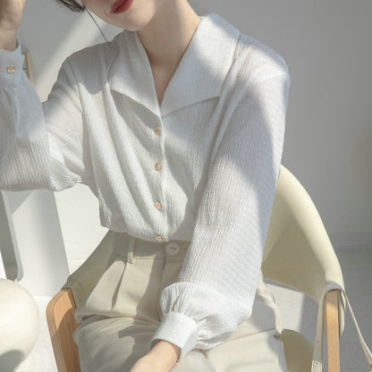 Damen Blusenshirt V-Ausschnitt Puffärmel Eveloria