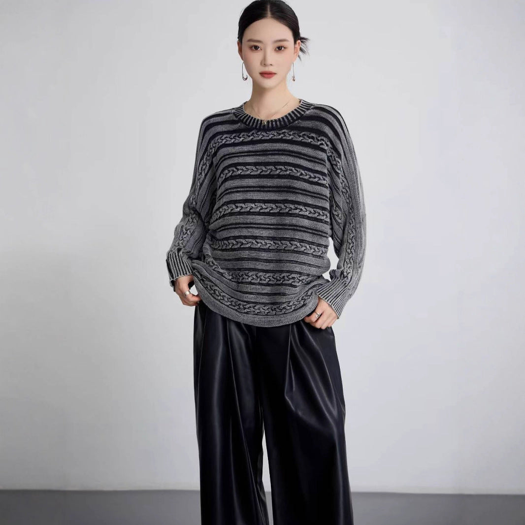 Damen Strickpullover Strukturiertes Zopf-Design Moderner Schnitt - Eveloria