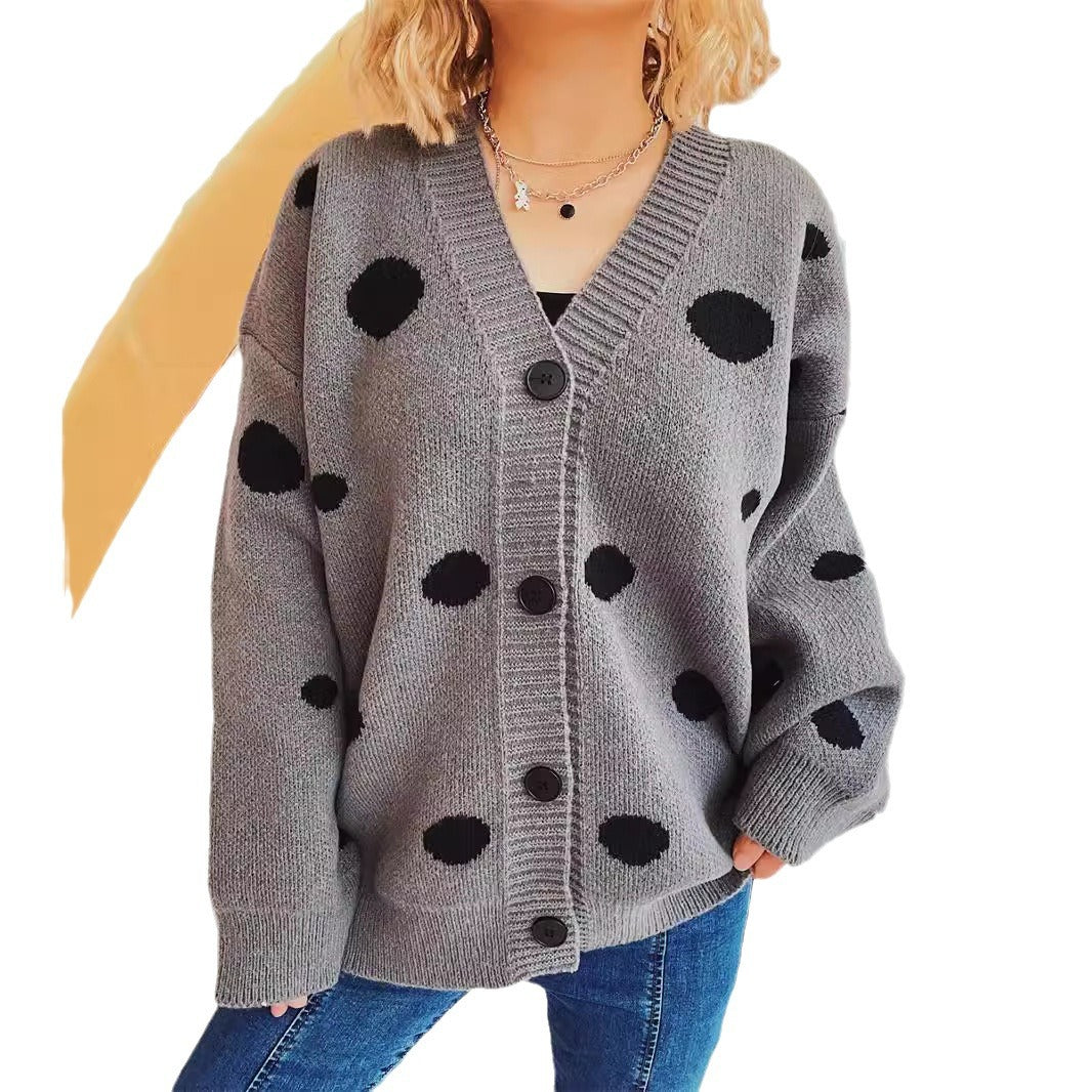 Damen Strickcardigan mit Punktedesign Bequem Eveloria