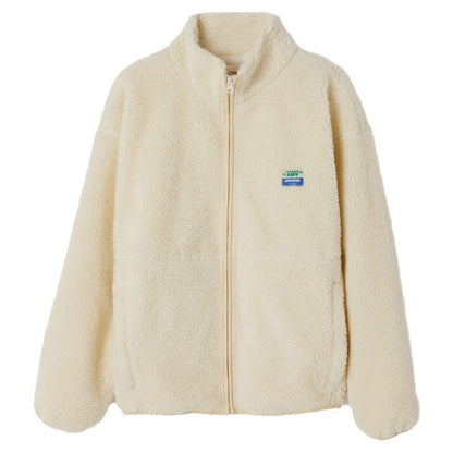 Damen Plüschjacke Hochkragen Seitentaschen Eveloria
