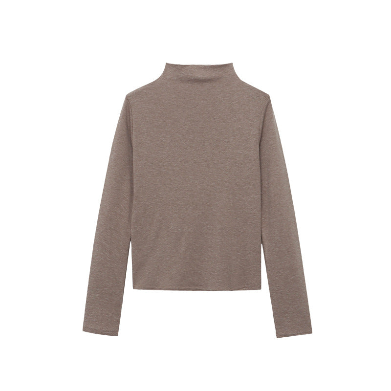 Damen Langarmshirt Stehkragen Elegantes Oberteil Eveloria