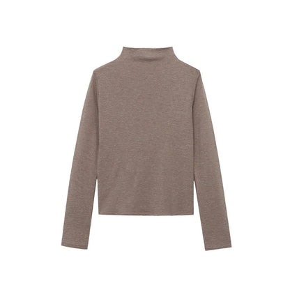 Damen Langarmshirt Stehkragen Elegantes Oberteil Eveloria