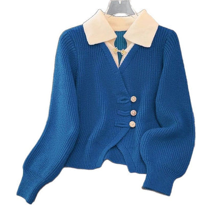 Damen Strickjacke Dekorative Knöpfe Eveloria