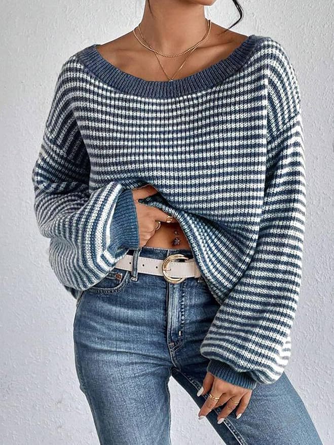 Damen Grobstrickpullover Rundhalsausschnitt Lässig