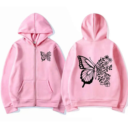 Damen Kapuzenpullover Floralmuster Kängurutasche