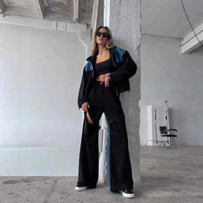 Damen Oversized Trainingsanzug Stretchbund