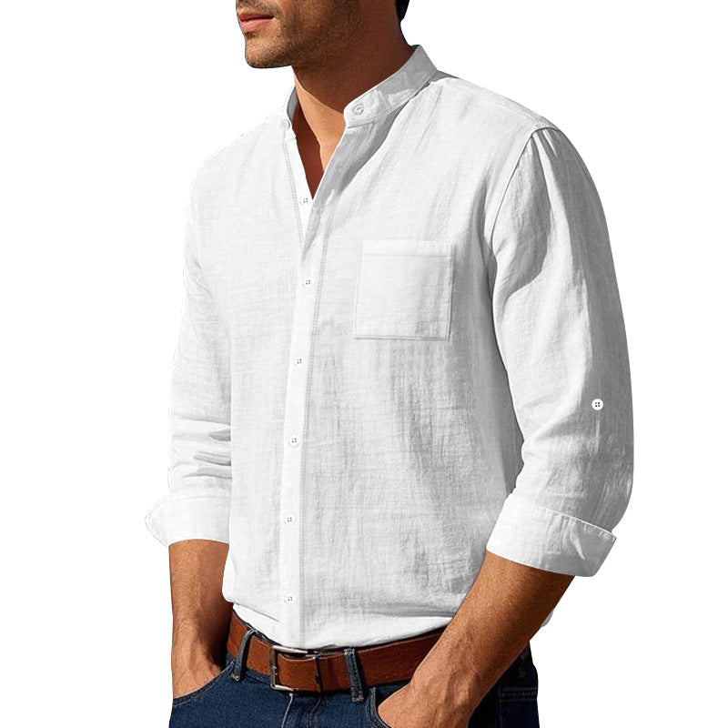 Eveloria Herren Leinenhemd Leicht Beige