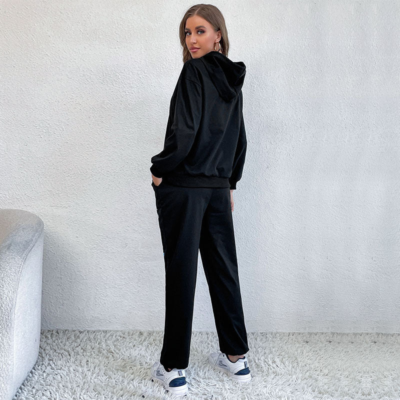 Damen Hoodiekombination Sportlich Bunt Schmetterlings-Design