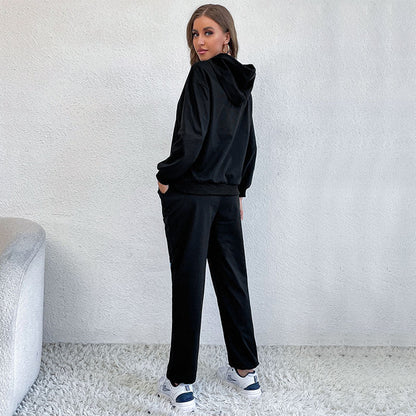 Damen Hoodiekombination Sportlich Bunt Schmetterlings-Design