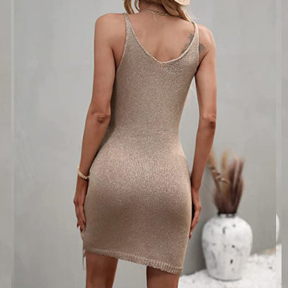 Damen Strickkleid Verstellbarer Bund Eveloria