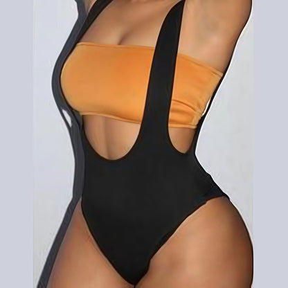 Damen Badeanzug Cut-Out-Design Verstellbare Träger Eveloria