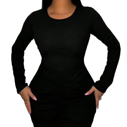 Damen Strickkleid Langärmlig mit Taschen Eveloria