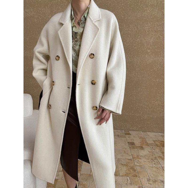 Damen Oversized-Mantel Doppelter Knopfleiste Weiches Innenfutter - Eveloria