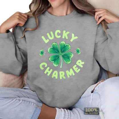 Damen Sweatshirt Klee-Design Weiß