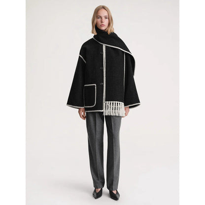Damen Poncho aus Wolle Elegant Vielseitig Eveloria