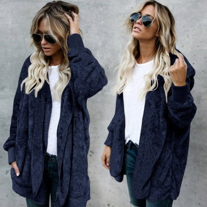 Damen Fleecejacke Weich Innenfutter Taschen Eveloria
