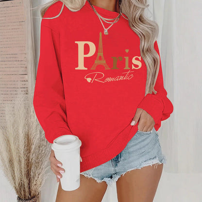 Damen Sweatshirt Paris-Design Romantisch Eveloria - Eveloria